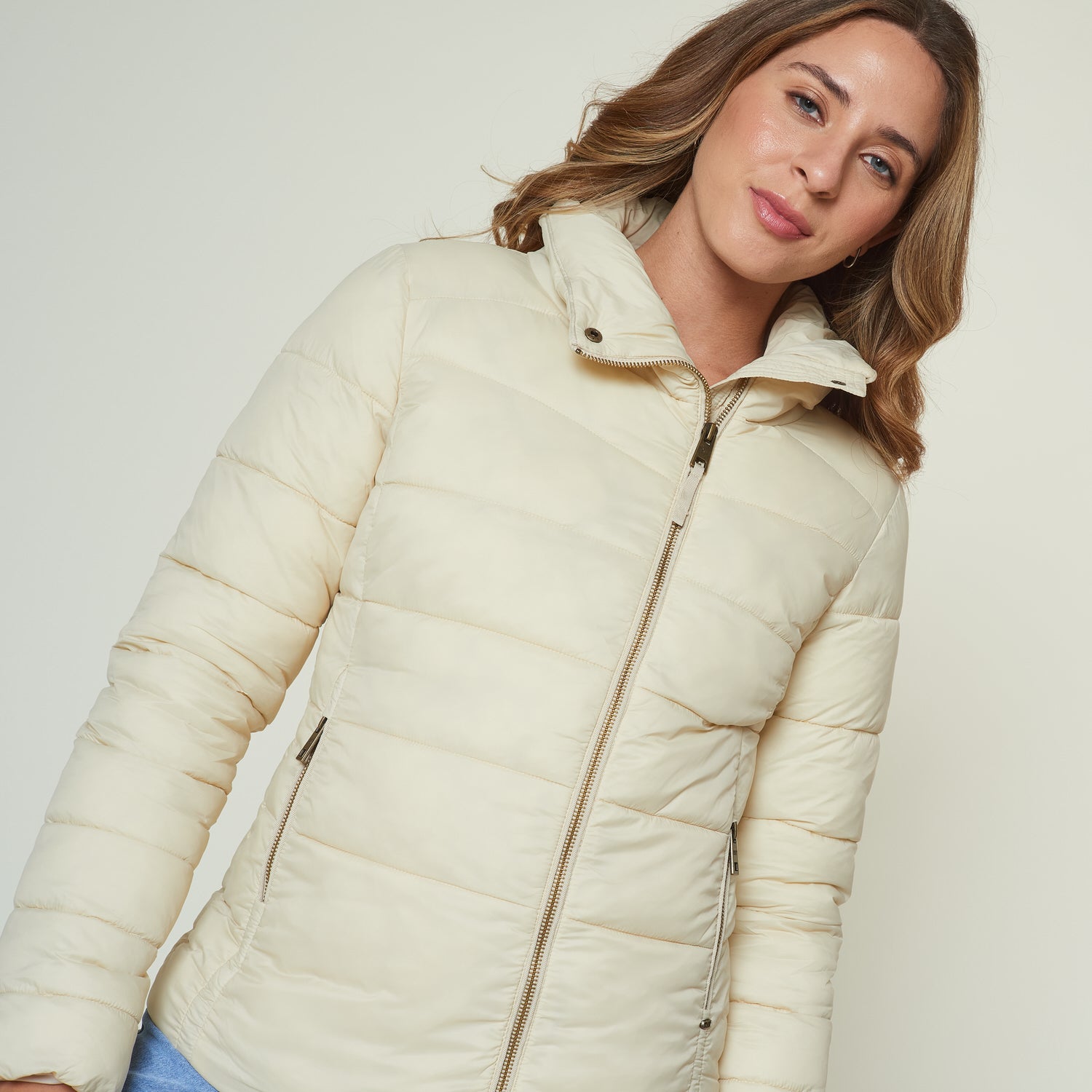 Casaca New Flor Beige