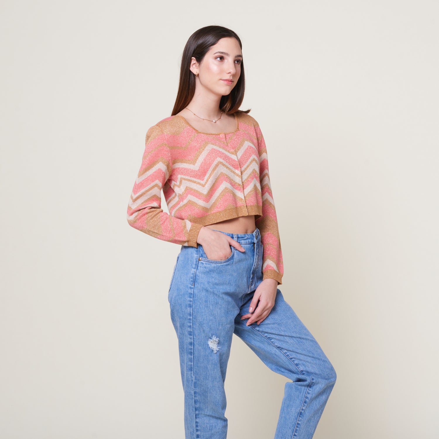 Chompa Cardigan Crop Multi 1