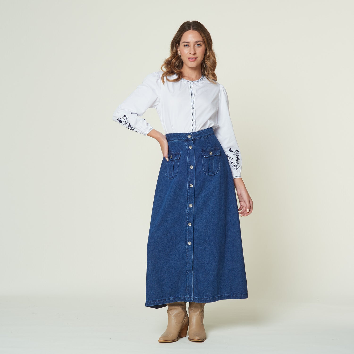 Falda Ondina Azul