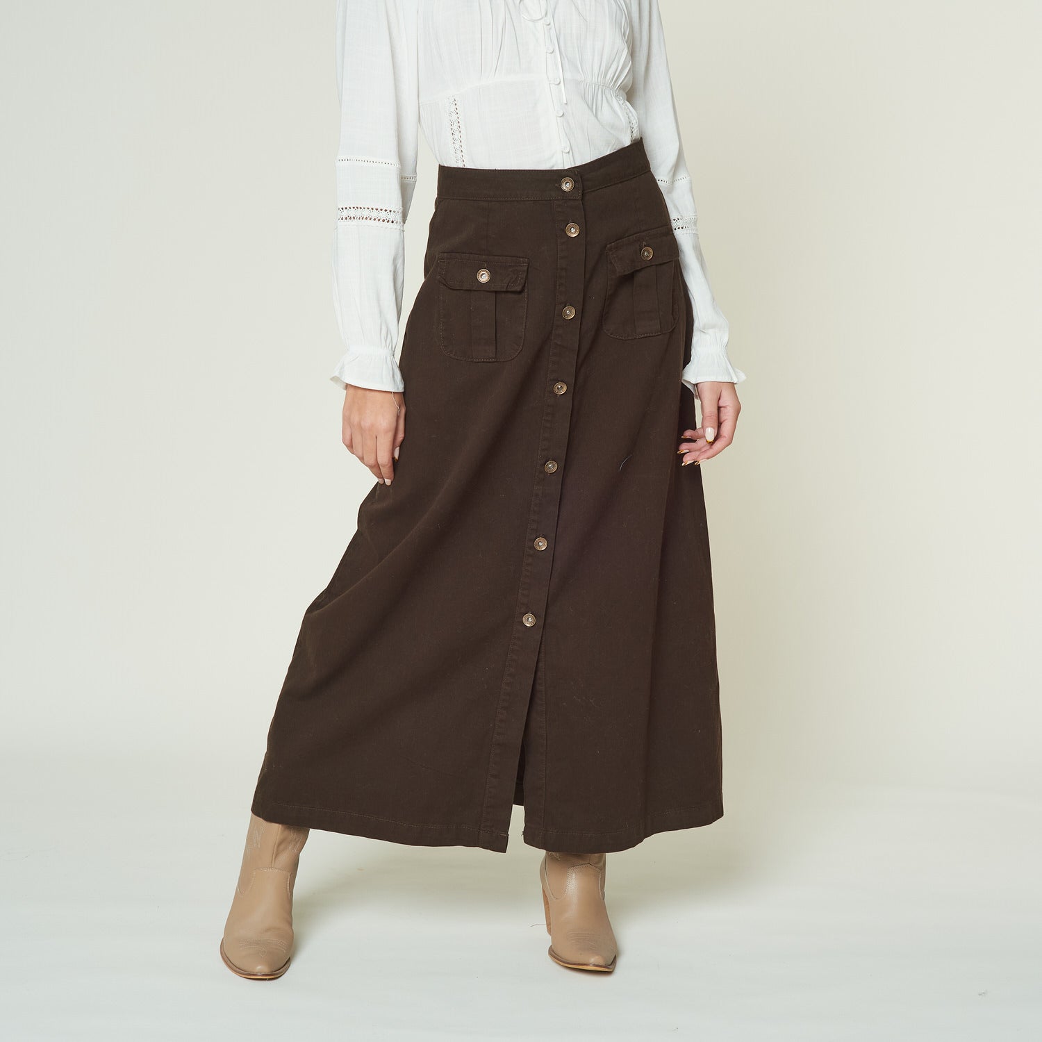Falda Ondina Marron