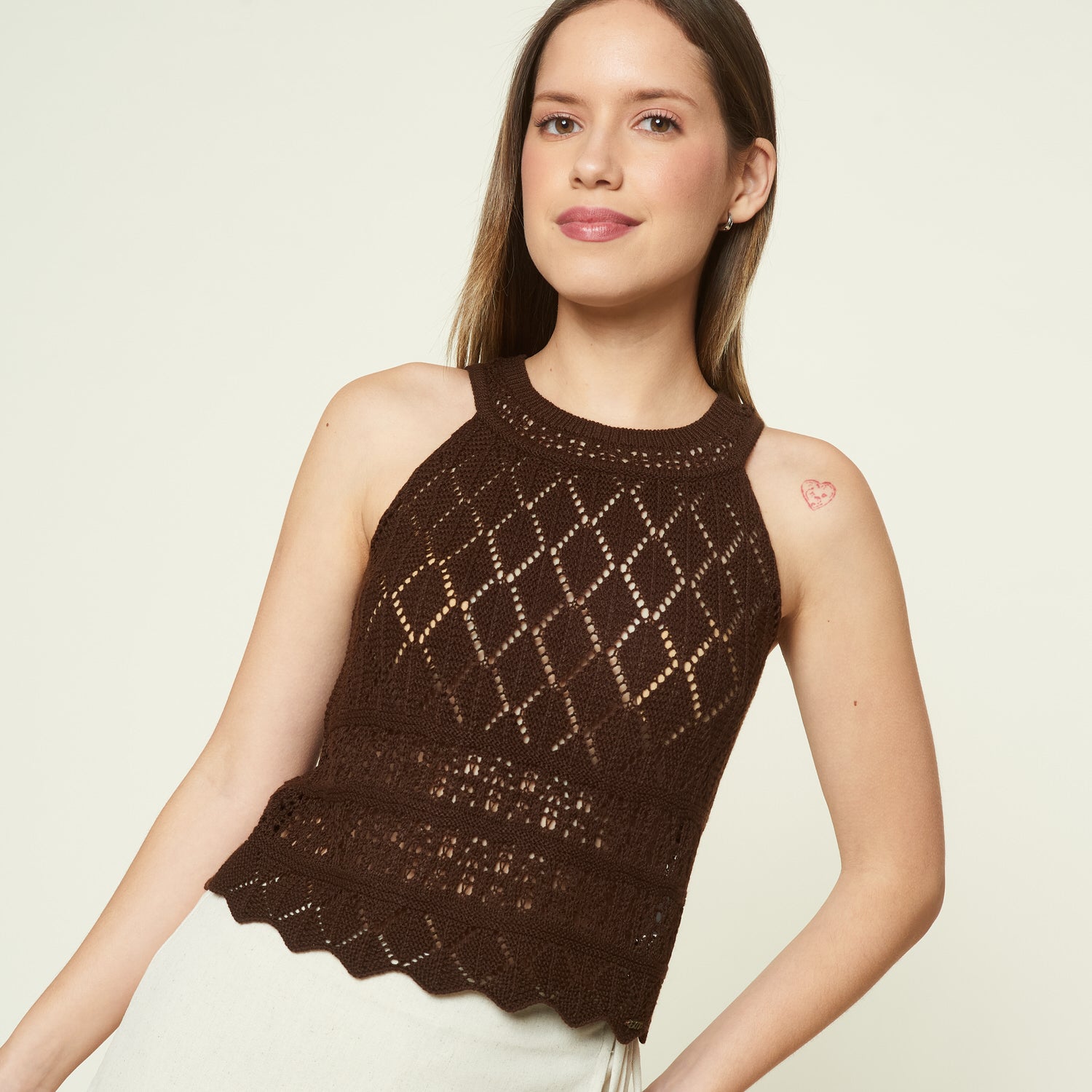 Hilo Top Rustico Marron