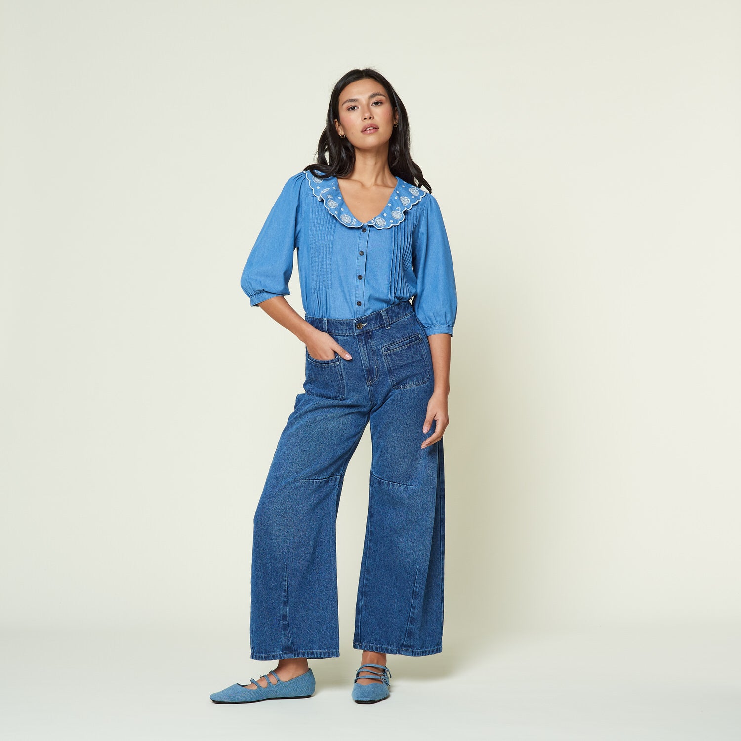 Jean Horchata Azul