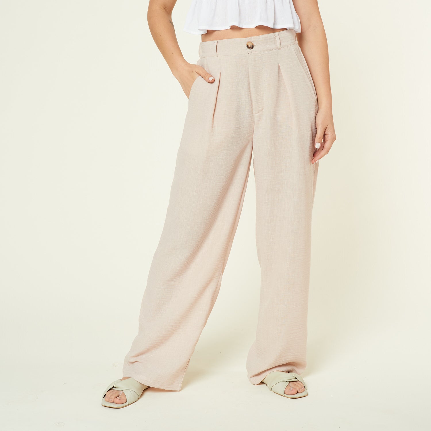 Pantalon Bambina Beige