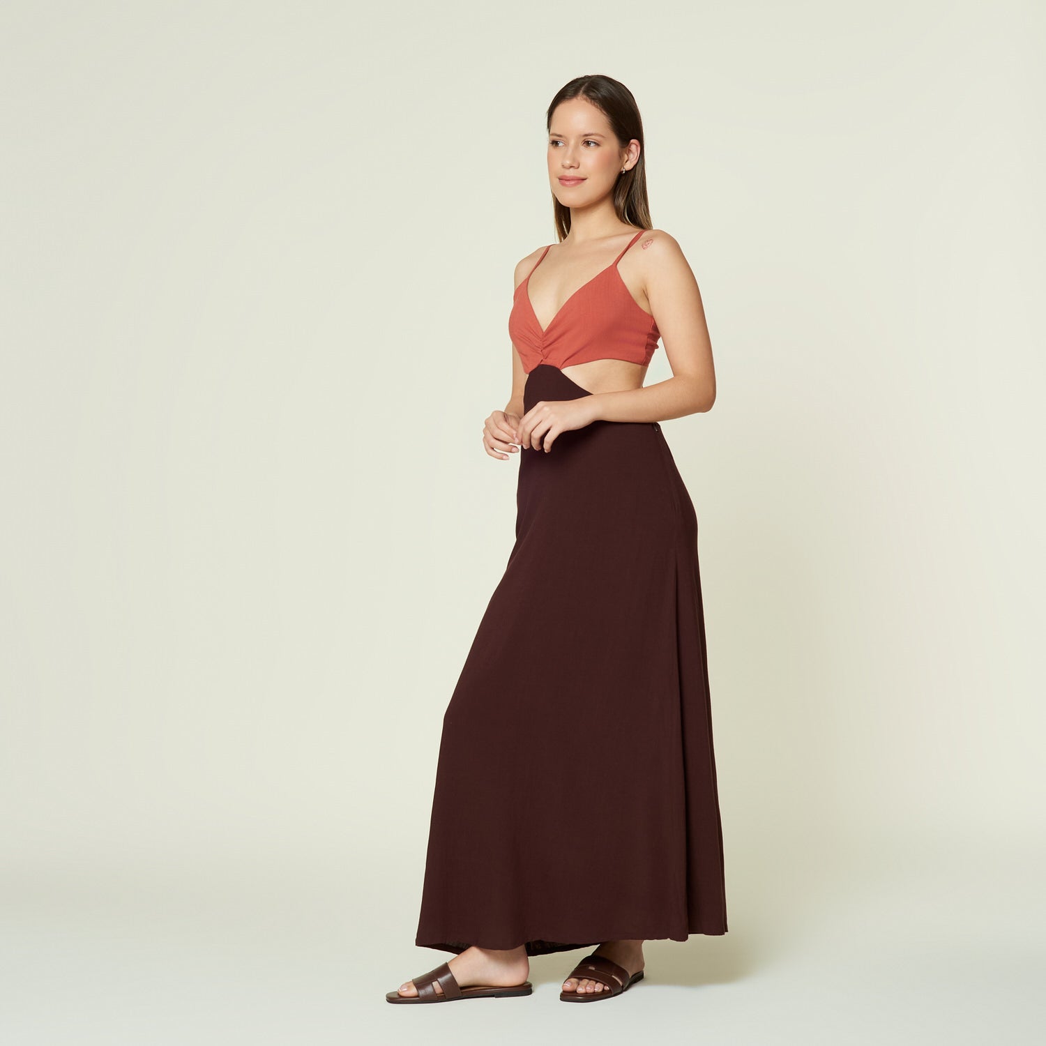 Vestido Agustina Terracota