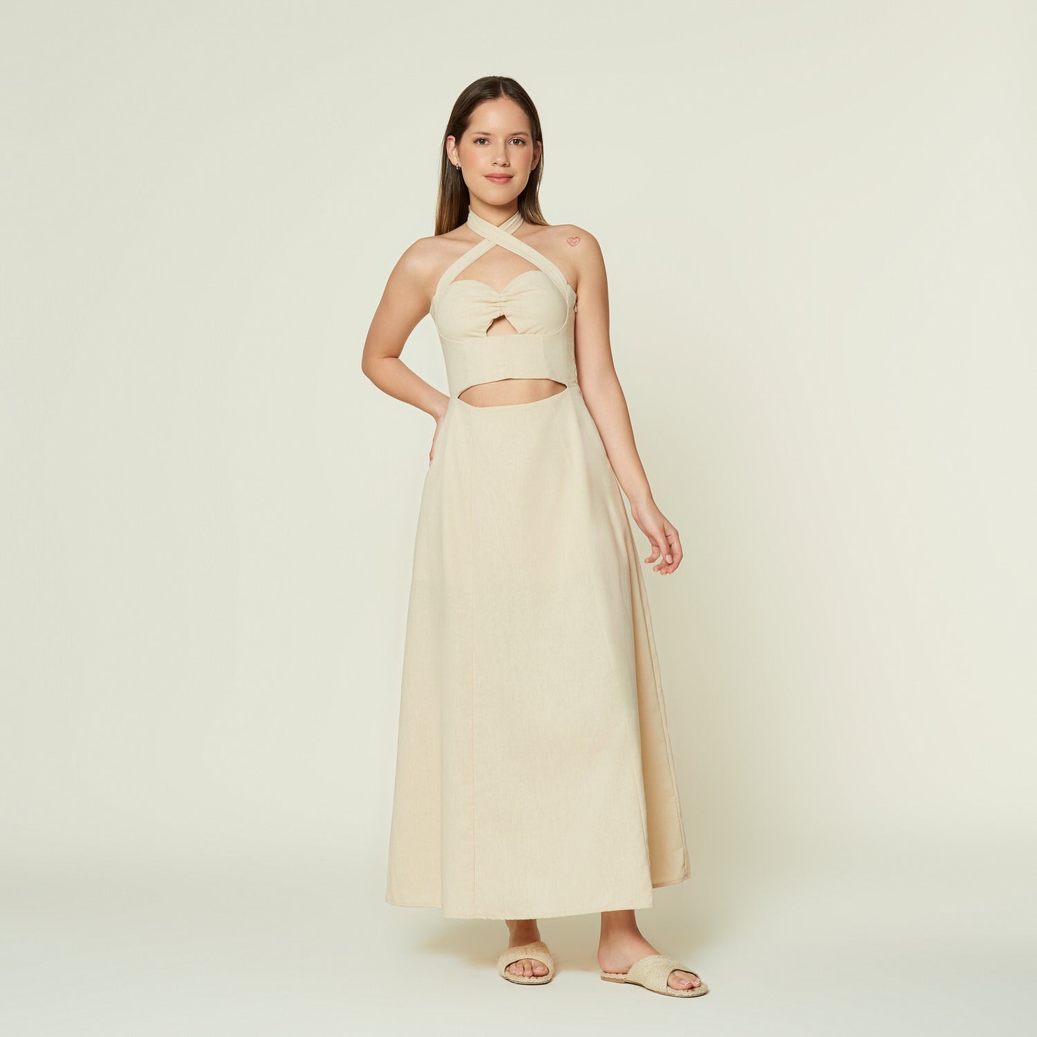 Vestido Alana Beige