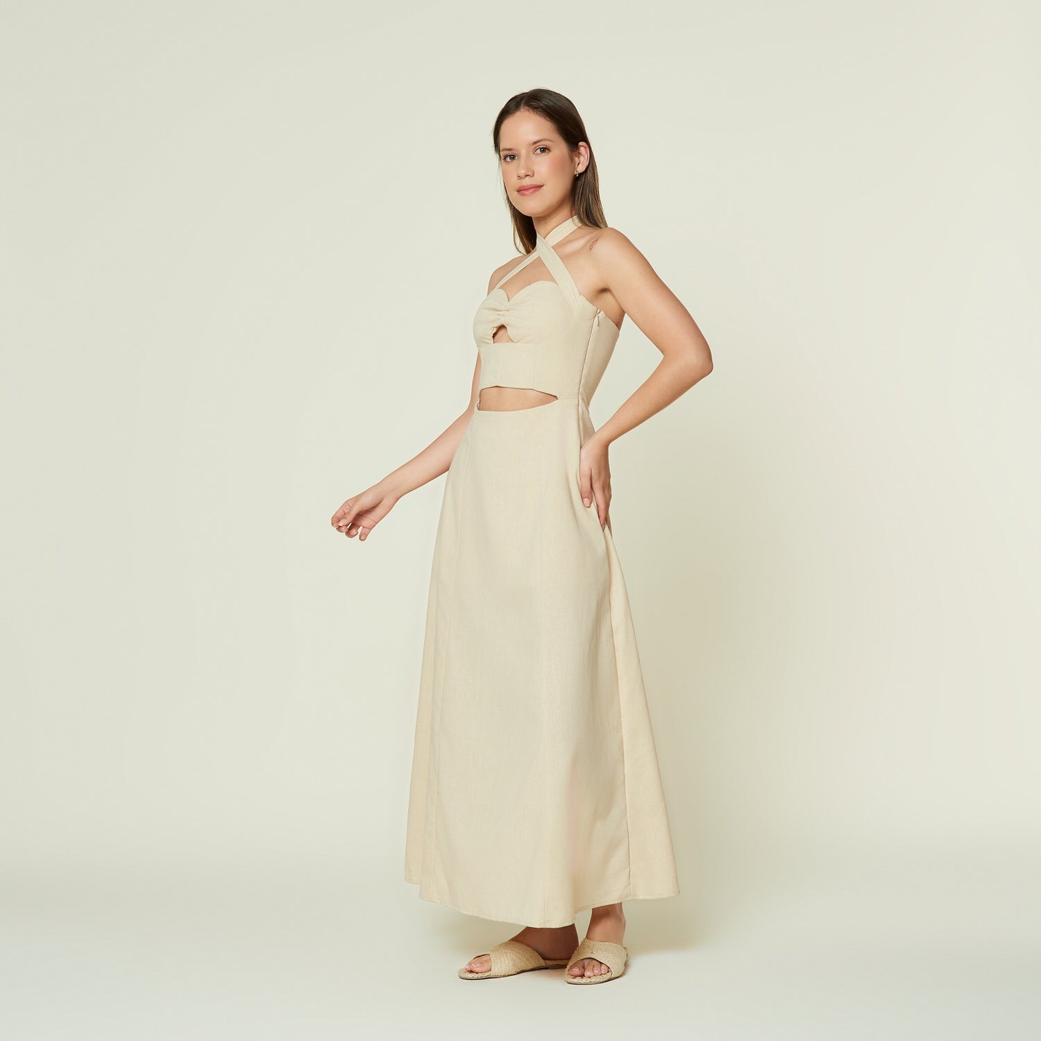 Vestido Alana Beige
