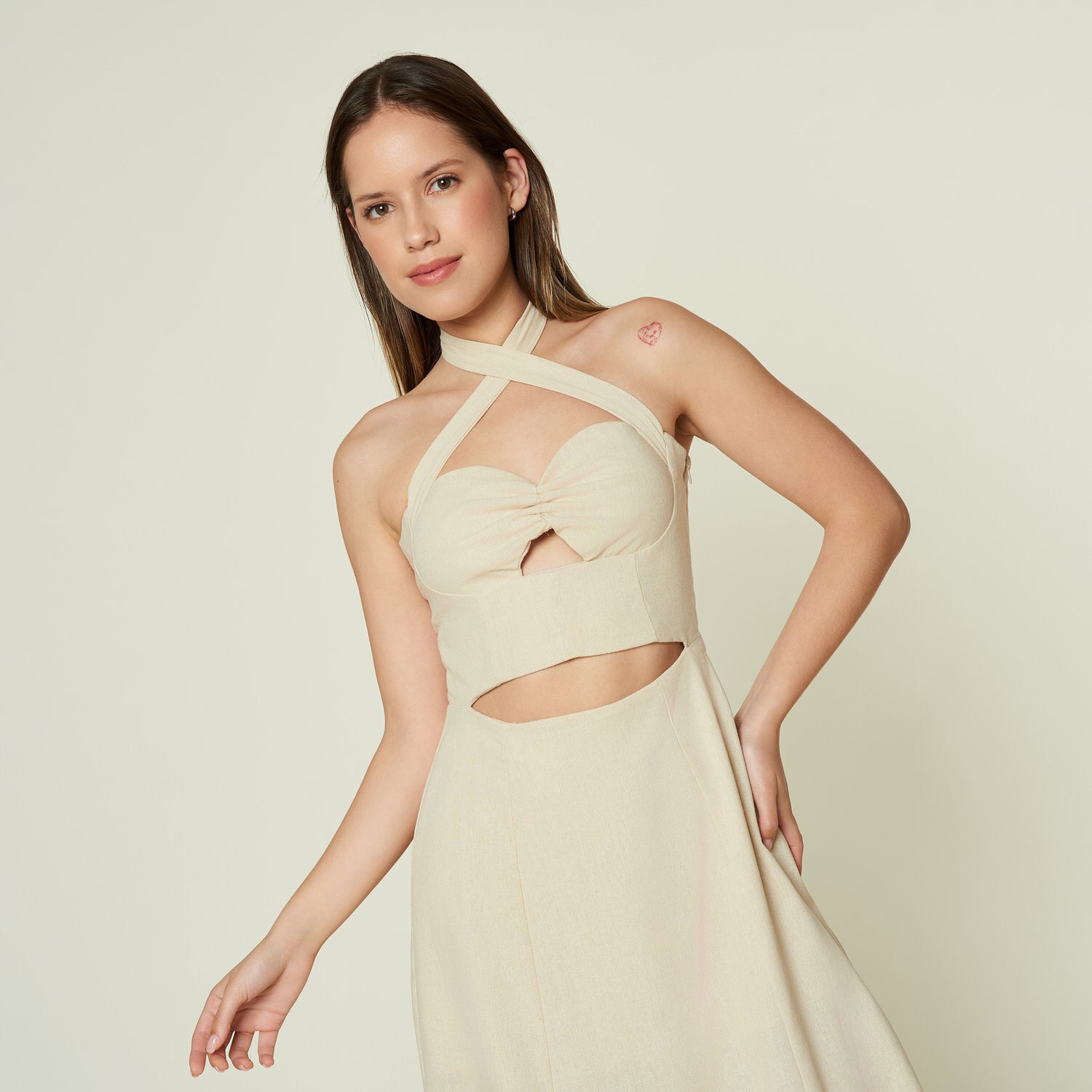 Vestido Alana Beige