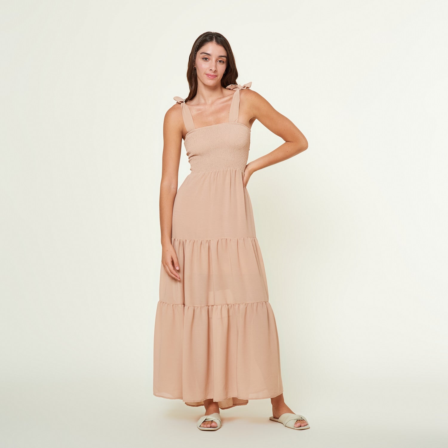 Vestido Max Beige