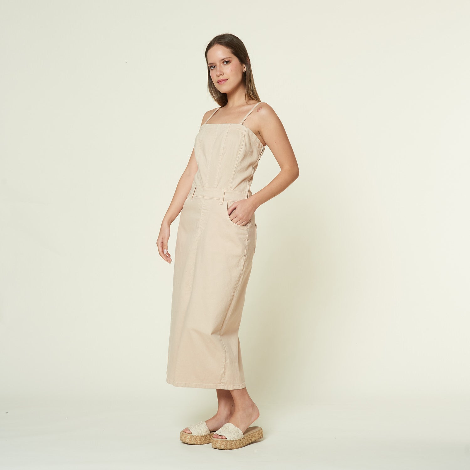 Vestido New Finna Beige
