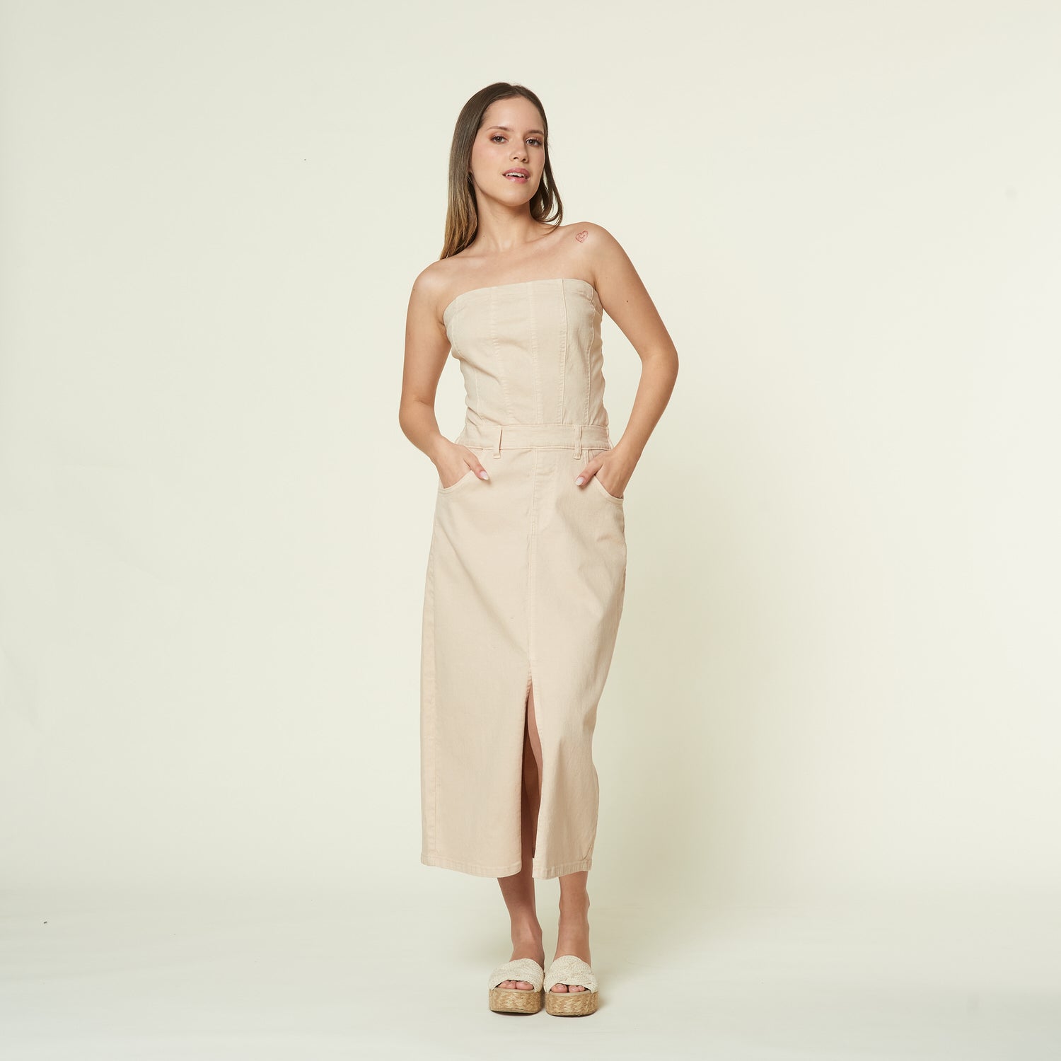 Vestido New Finna Beige