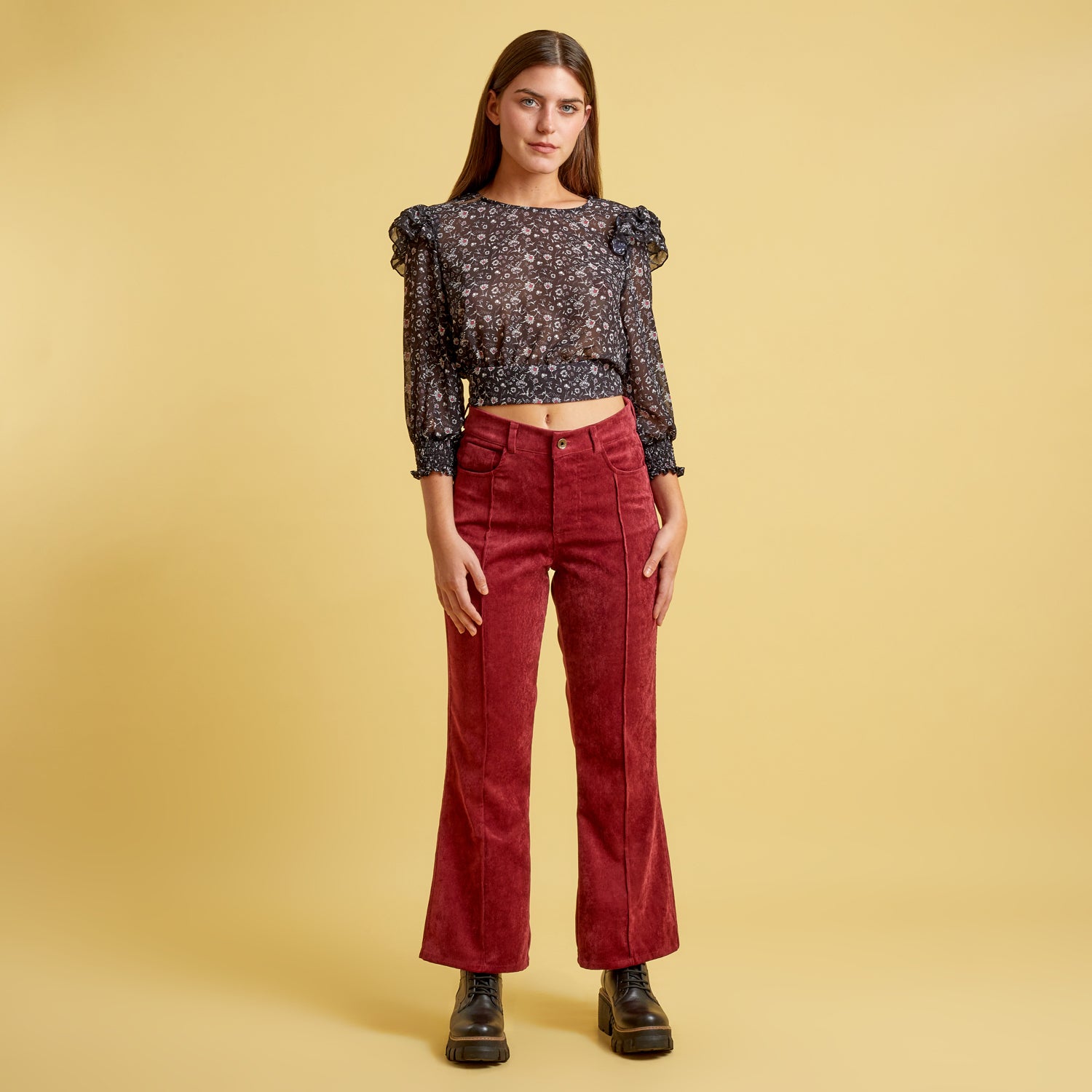 Pantalon Cordu Guinda