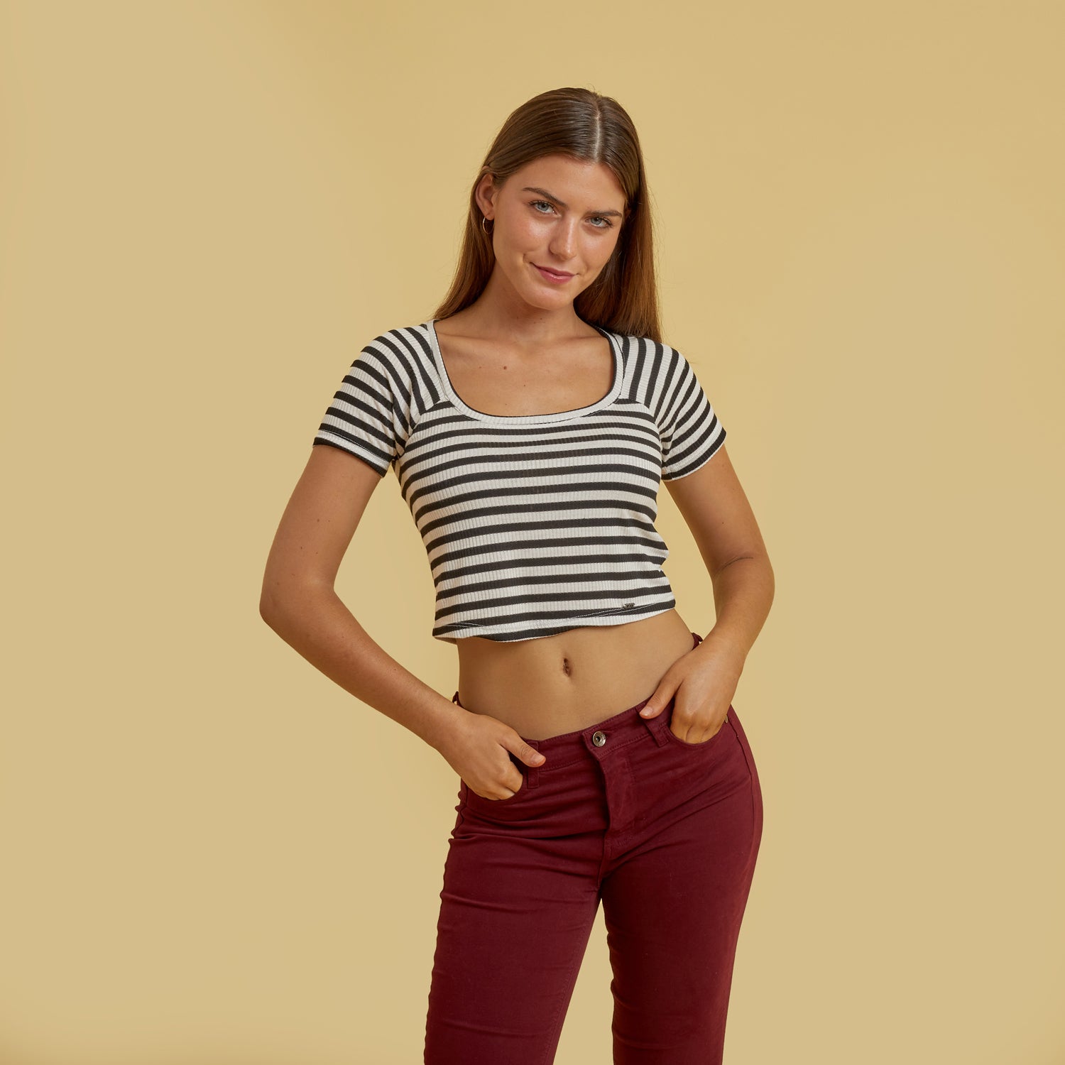 Polo Crop Hueso